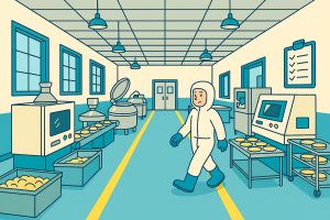 食品加工・衛生管理エリア.衛生基準を満たすための私物管理を標準化。